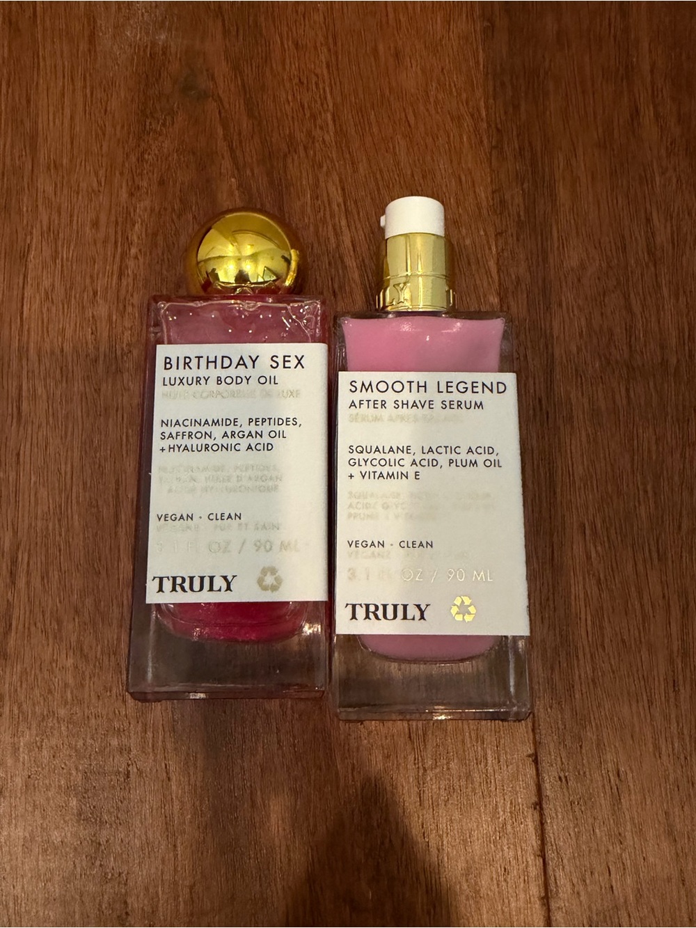 Truly body oil and aftershave
